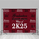 Aperturee - Aperturee Retro Dark Red Step And Repeat Graduation Backdrop